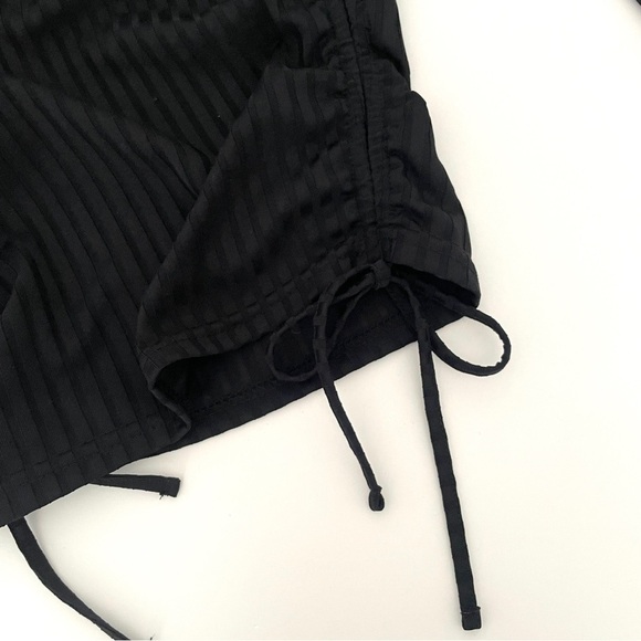 Missguided Ruched Ribbed Knit Side Tie Top - Picture 4 of 6